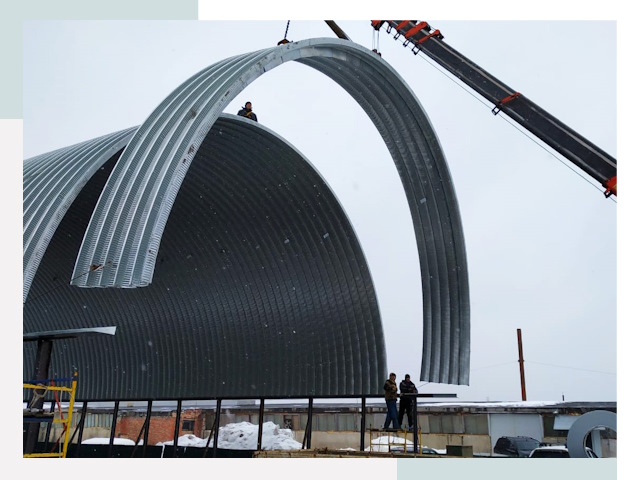 Полукруглые ангары в Чебаркуле