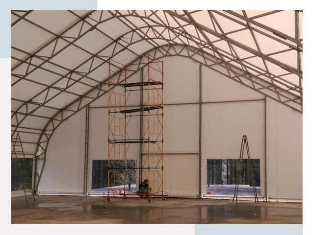 Шатровые ангары в Чебаркуле